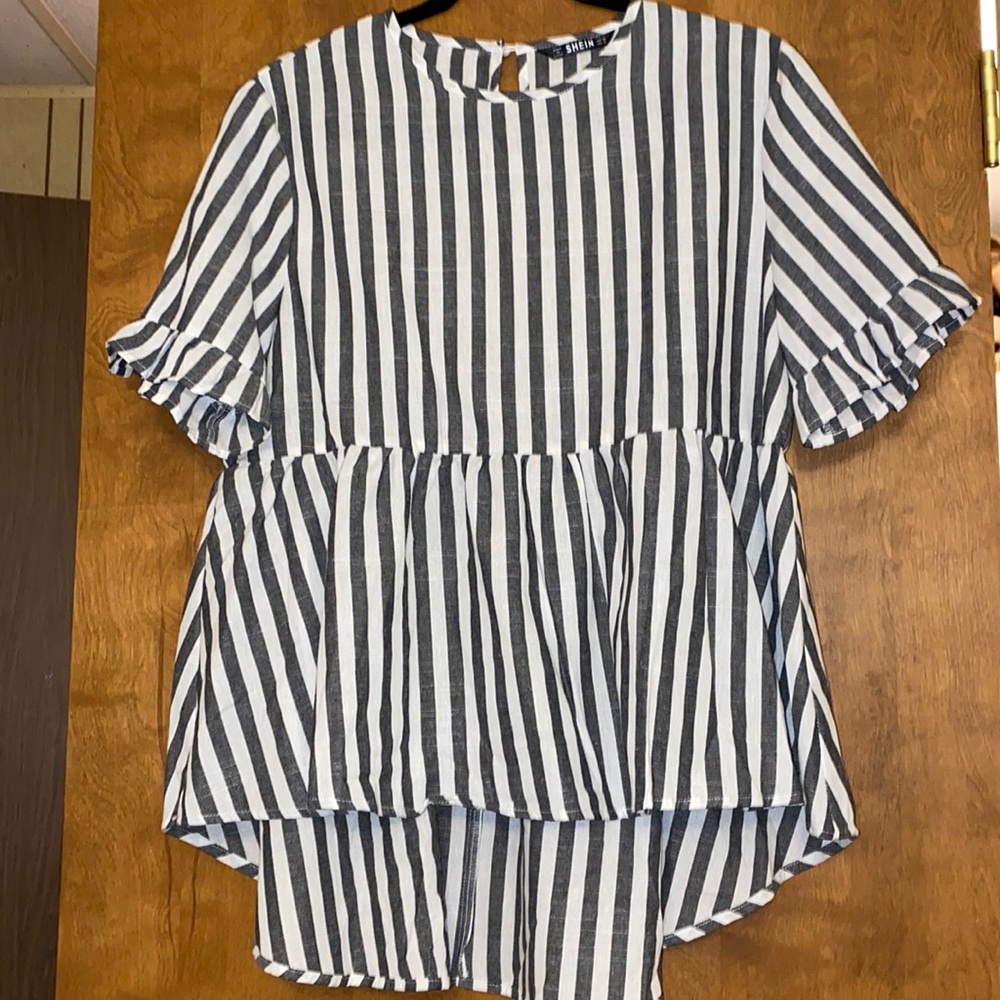 Striped Peplum Top